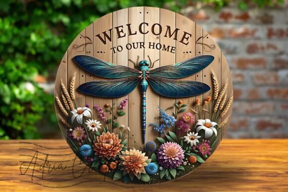 3D Dragonfly Welcome Wreath Design Decal: Graphics and Crafts Review