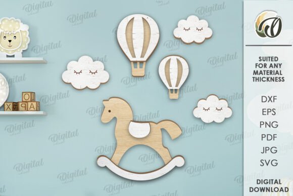 3D Kids Nursery Wall Decor Laser Cut