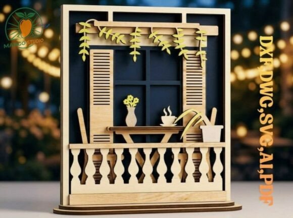 3D Layered Balcony Window Shadow Box: Laser Cutting & Other Home Decor Review
