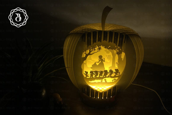 Apple Pop-up 3D, Paper Cut Template File for Shapes