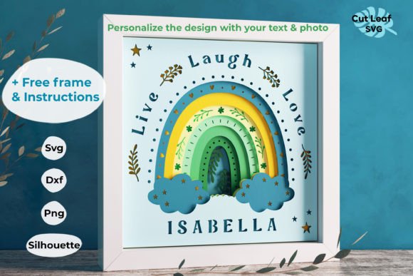 Custom Name Monogram 3D Shadow Box SVG