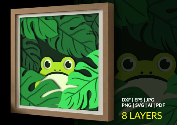 Frog in Jungle Monstera 3D Shadow Box: A Brand Designer’s Review