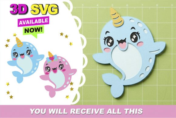 Narwhals Couple 3D SVG Review: Branding & Marketing Asset