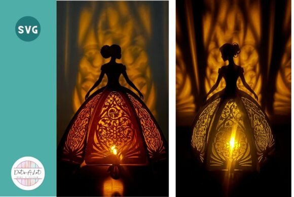 Paper Lantern Princess 3D SVG for Birthdays