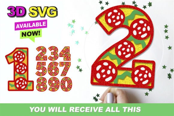 Pepperoni Numbers 3D SVG Review
