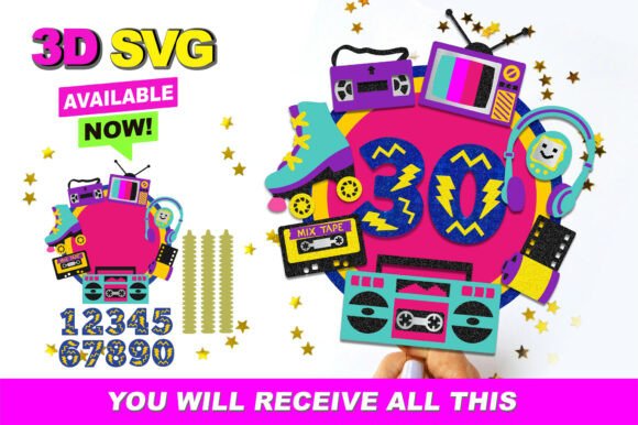 Review: Cute 90s Cake Topper 3D SVG