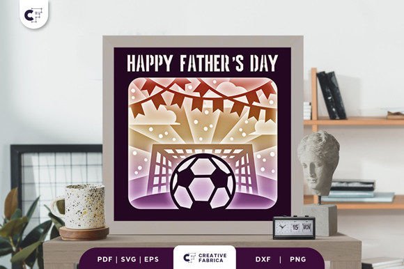 Soccer Dad 3D Shadow Box SVG for Father S Day